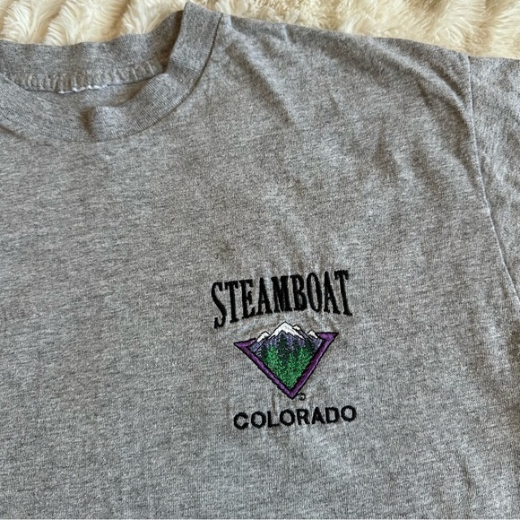 Vintage Other - Vintage Gray Steamboat Colorado Tee Men’s Small